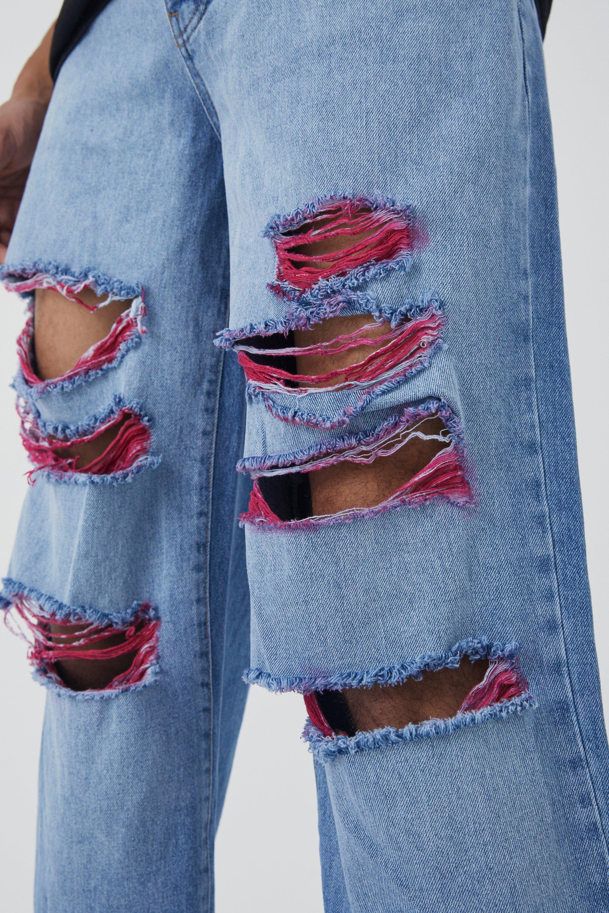 Tall blue hot sale ripped jeans